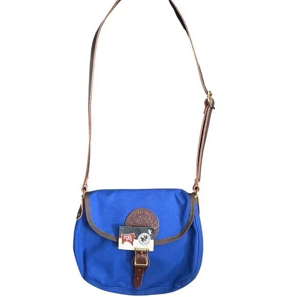 Duluth Pack Royal Blue Canvas Crossbody Bag With Leather Strap & Accents - Picture 4 of 8